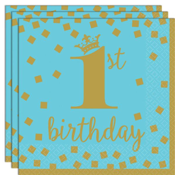 1st Birthday Servetter Blå