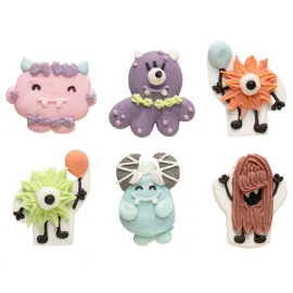 Sockerdekorationer Monster 6-pack