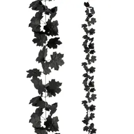 H&auml;ngande Girlang med Svarta Blad