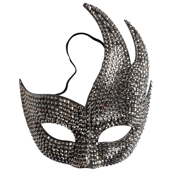 Halvmask med Glittrande Stenar