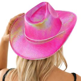 Cowboyhatt Iriserande Rosa