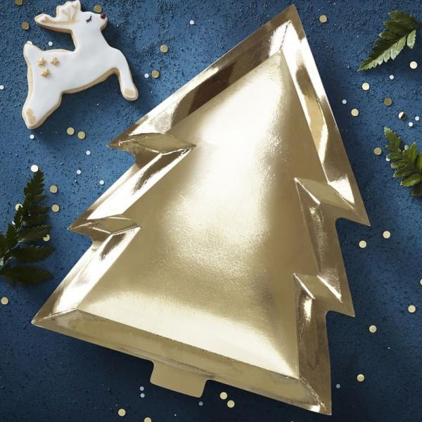 Julgranstallrikar Guld