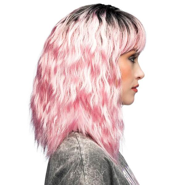 Vågig Peruk Rosa/Svart