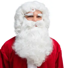 Tomteperuk med &Ouml;gonbryn & Sk&auml;gg Deluxe