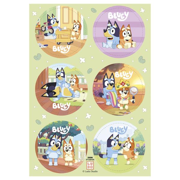Tårtbilder Bluey & Bingo 5,8 cm 17,5 g 6-pack