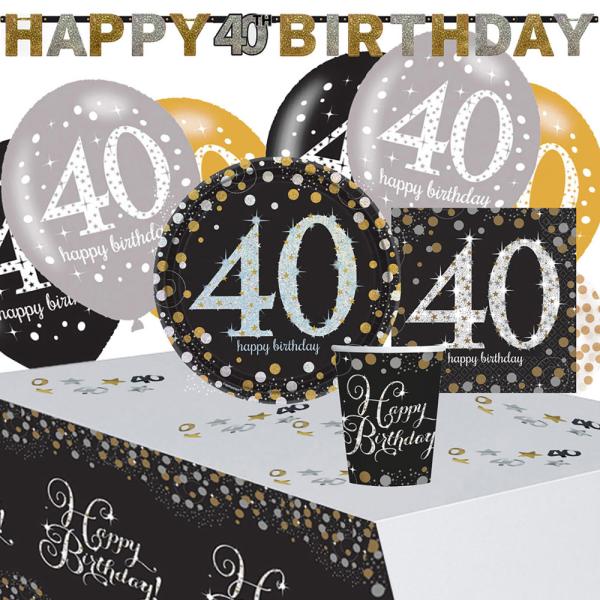 40-års Kalas Sparkling Celebration Kit 8 Pers