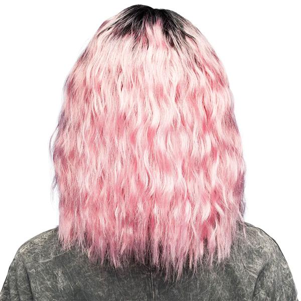Vågig Peruk Rosa/Svart