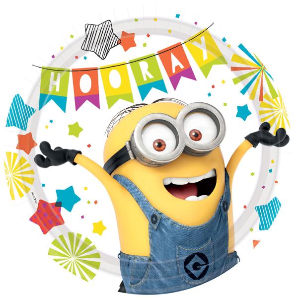 Dumma Mej Minions Papperstallrikar Hooray
