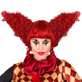 Vintage Clownperuk Röd