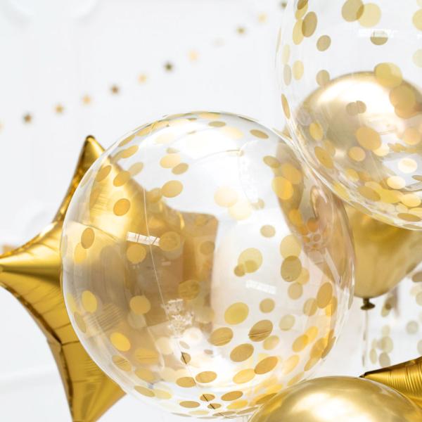 Prickig Orbz Ballong Crystal Clear Guld