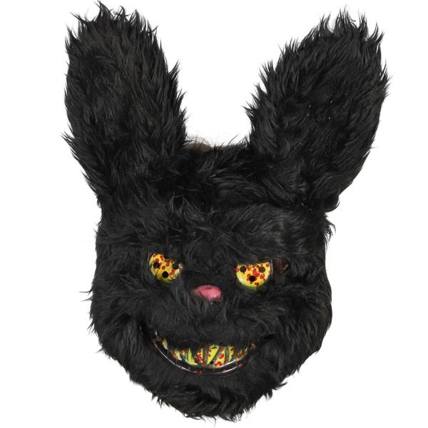 Plysch Läskig Kaninmask Svart
