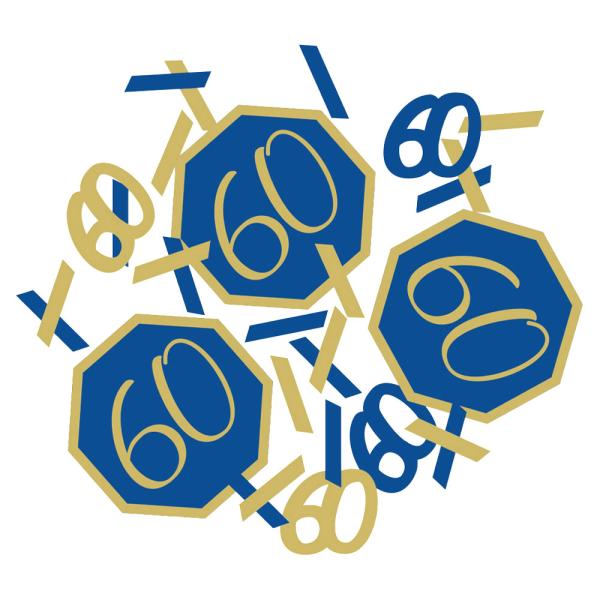60 års Konfetti Marinblå och Guld