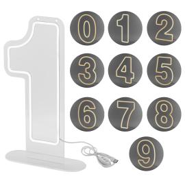LED Neon Siffra Vit 50 cm