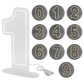 LED Neon Siffra Vit 50 cm
