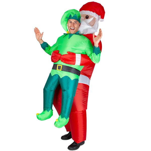 Uppblåsbar Carry Me Dräkt Tomten & Tomtenisse