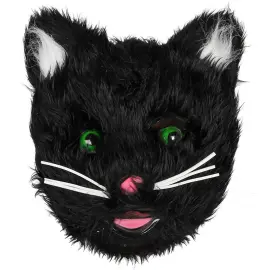 Plysch Kattmask Svart