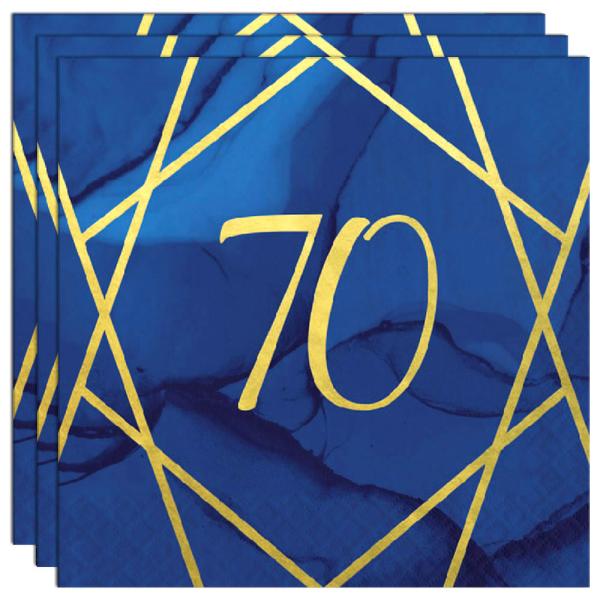 70 Års Servetter Marinblå