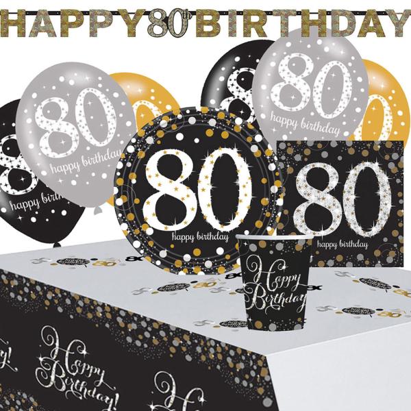 80-års Kalas Sparkling Celebration Kit 8 Pers