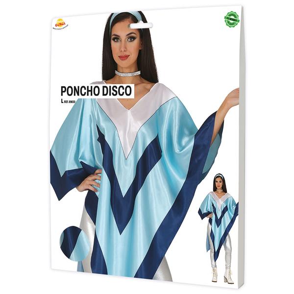 Poncho Disco Blå/Vit