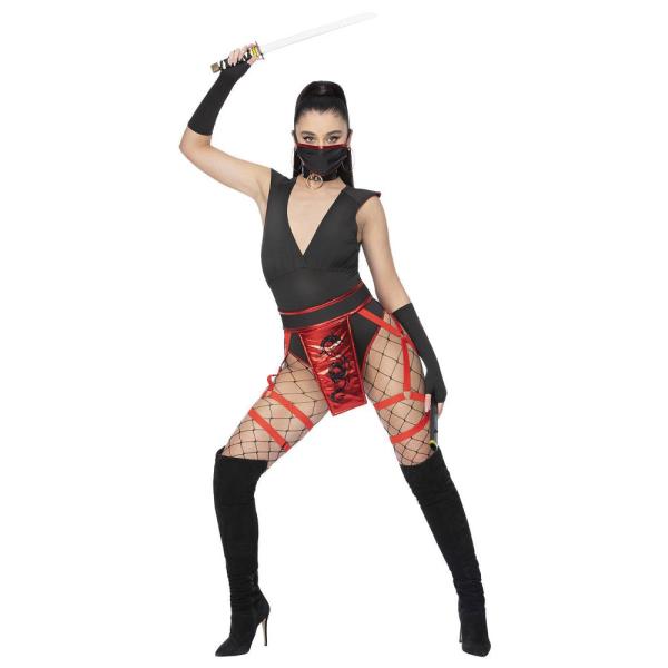Ninja Maskeraddräkt Svart/Röd