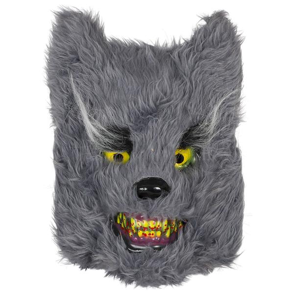 Plysch Läskig Vargmask Grå