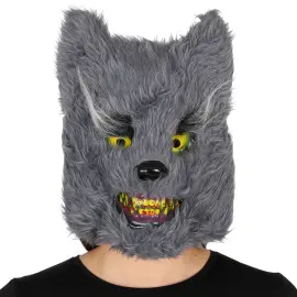 Plysch L&auml;skig Vargmask Gr&aring;