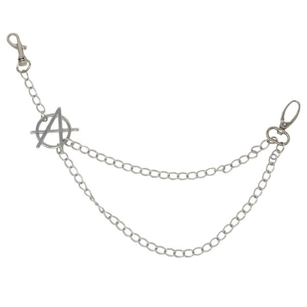 Byxkedja Anarkisymbol Silver