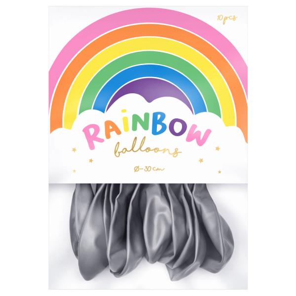 Rainbow Latexballonger Metallic Silver