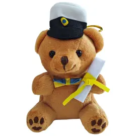 Studentnalle Bj&ouml;rn med Diplom & Fluga 12 cm