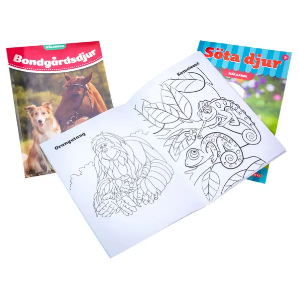 Målarböcker Djur 3-pack