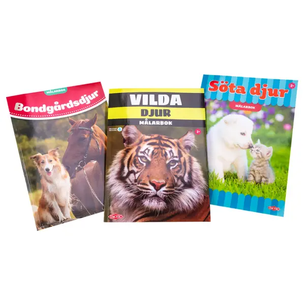 Målarböcker Djur 3-pack