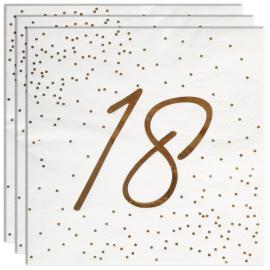 Servetter 18 &aring;r Guld med Prickar 16-pack