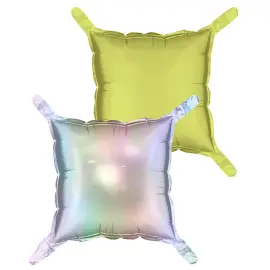 Kuddballonger Holografisk/Neongul 4-pack