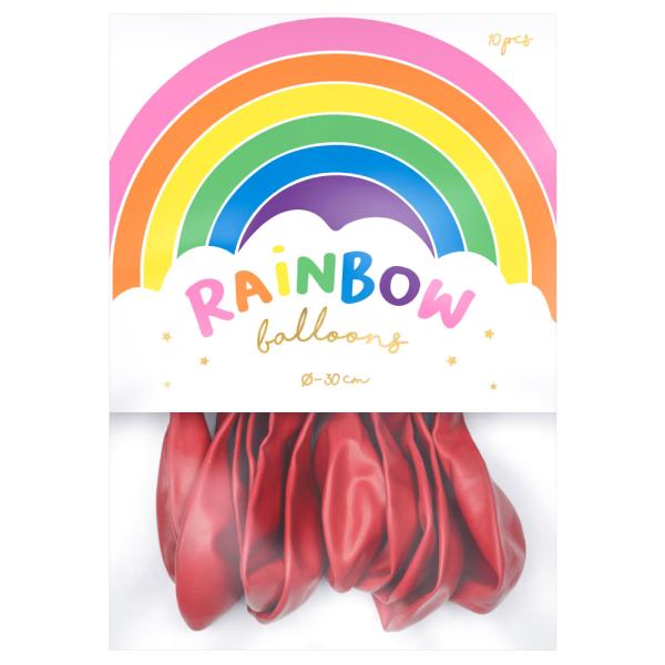 Rainbow Latexballonger Pastell Röda