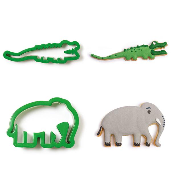 Kakformar Elefant och Krokodil