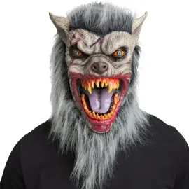 Latexmask Varg med Hår