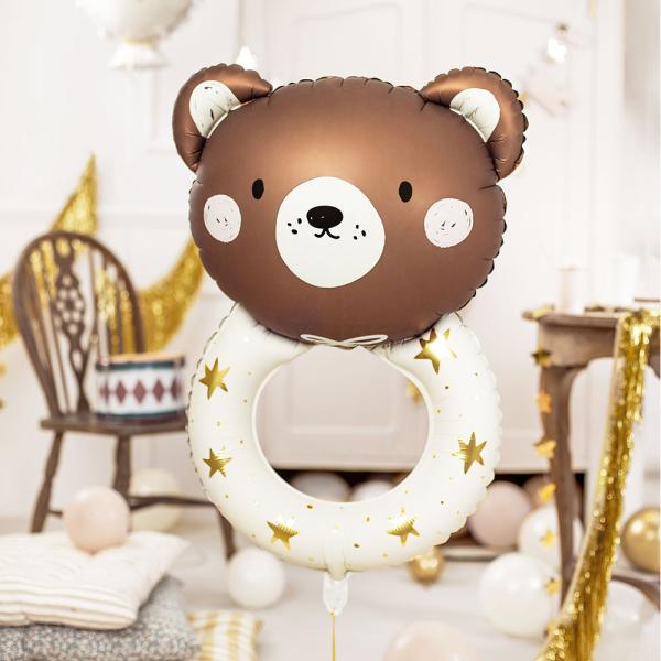 Folieballong Teddybjörn Skallra