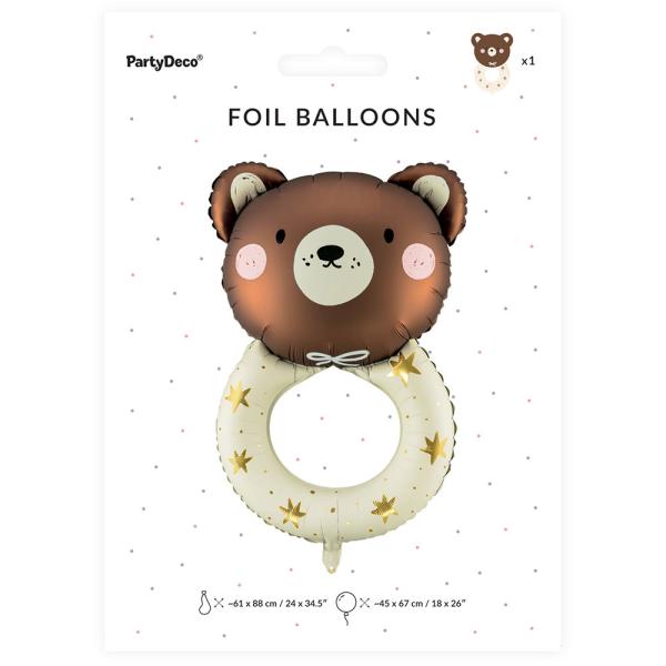 Folieballong Teddybjörn Skallra