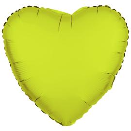 Folieballong Hj&auml;rta Neongul