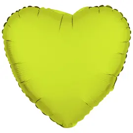 Folieballong Hj&auml;rta Neongul