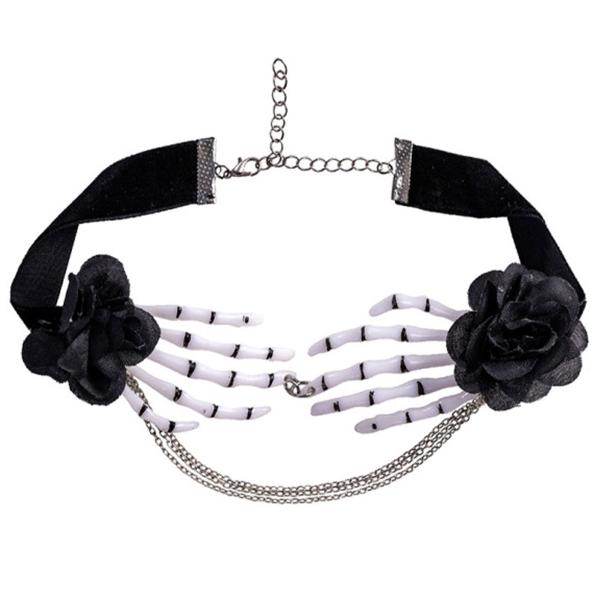 Halsband med Skeletthänder