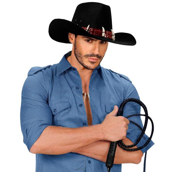 Svart Cowboyhatt med Krokodiltänder