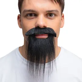 Svart Mustasch & Skägg