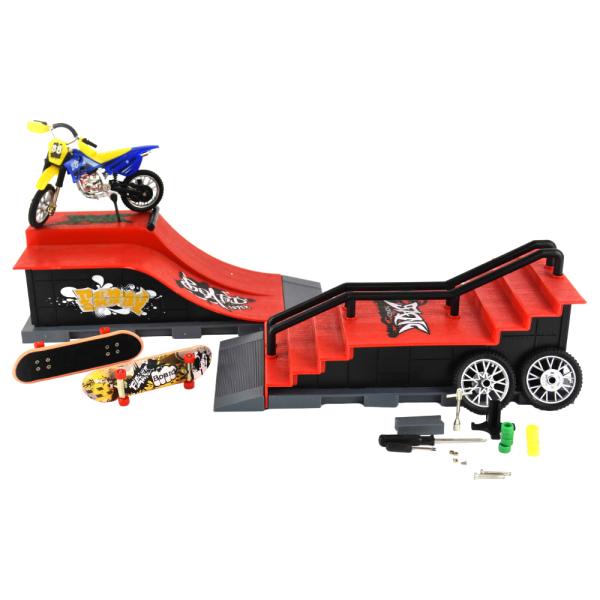 Skatepark Fingerboard och Motocross Set