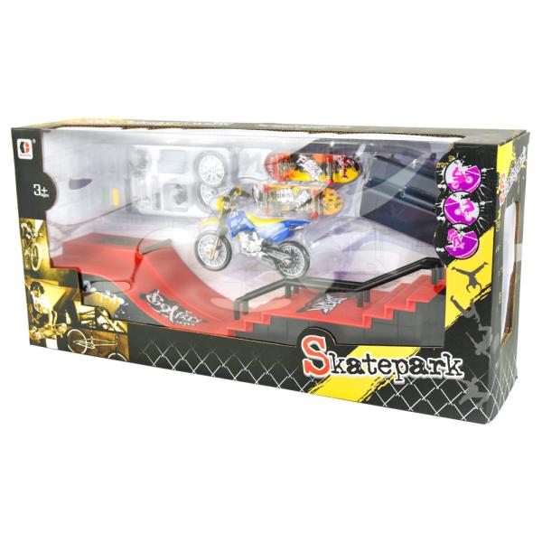 Skatepark Fingerboard och Motocross Set