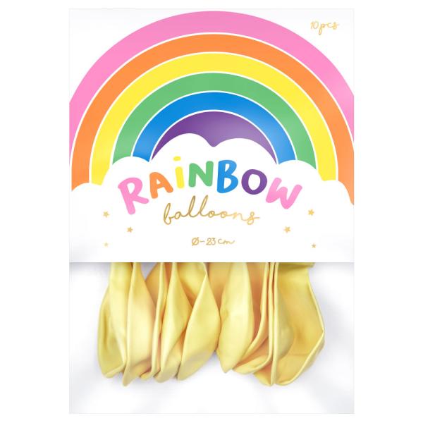 Rainbow Små Latexballonger Metallic Elfenbensvita