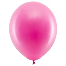 Rainbow Små Latexballonger Metallic Fuchsia