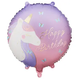 Folieballong Happy Birthday Enh&ouml;rning 35 cm