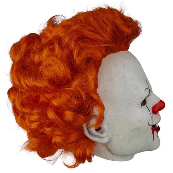 Latexmask Skräckclown med Orange Hår