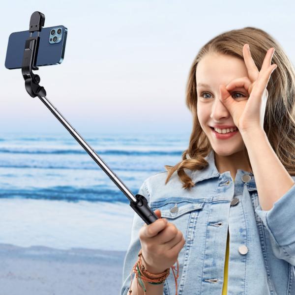 Selfiepinne LED med Stativ 70 cm